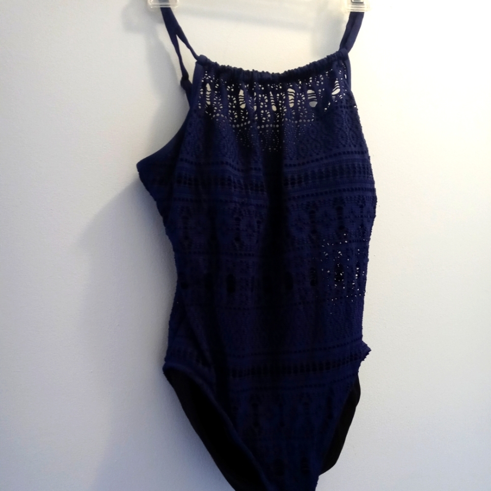 Aqua Green Blue One Piece Swimsuit Sz XL EUC